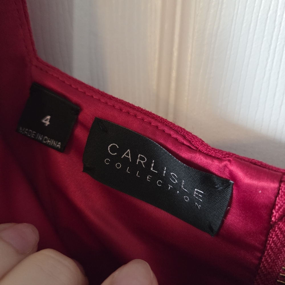 Carlisle Collection Vintage Vibrant Red 3/4‎ Length Sleeve Dress - Picture 2 of 6